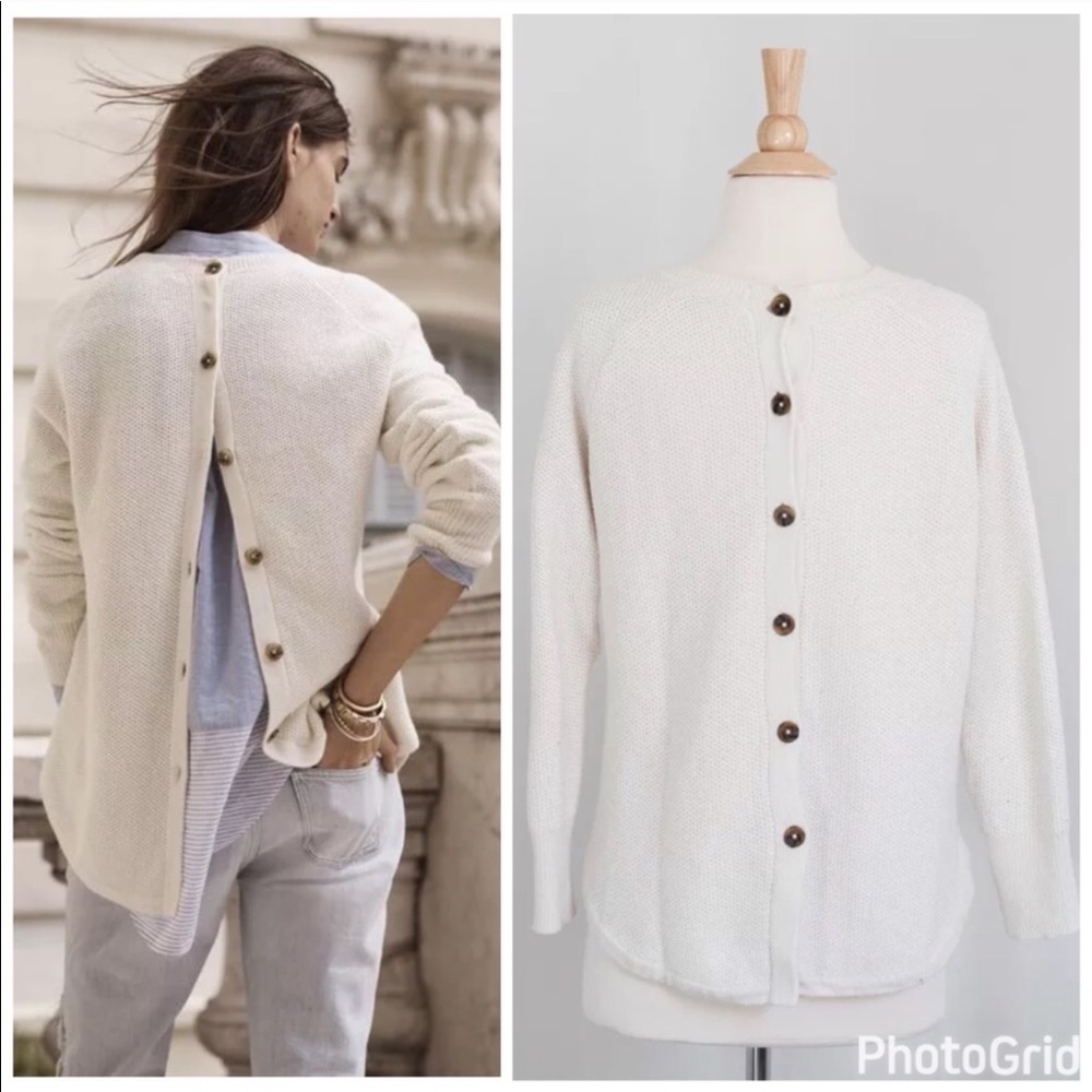 Madewell button back sweater